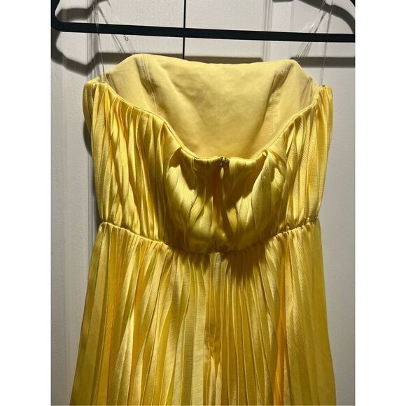 GIGII'S GLORIOSA DRESS- YELLOW STRAPLESS PLEATED MINI DRESS size XS NWT$469 - Picture 5 of 8